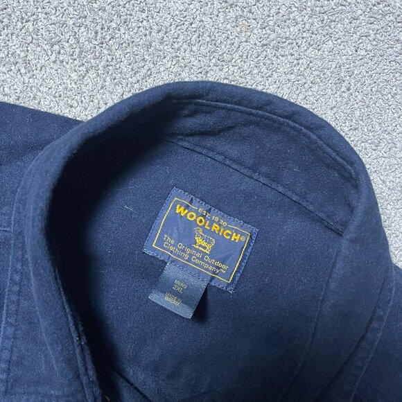 Woolrich Men's Heavyweight Thick Button Up Shirt Long Sleeve Navy 2XL - Picture 4 of 5